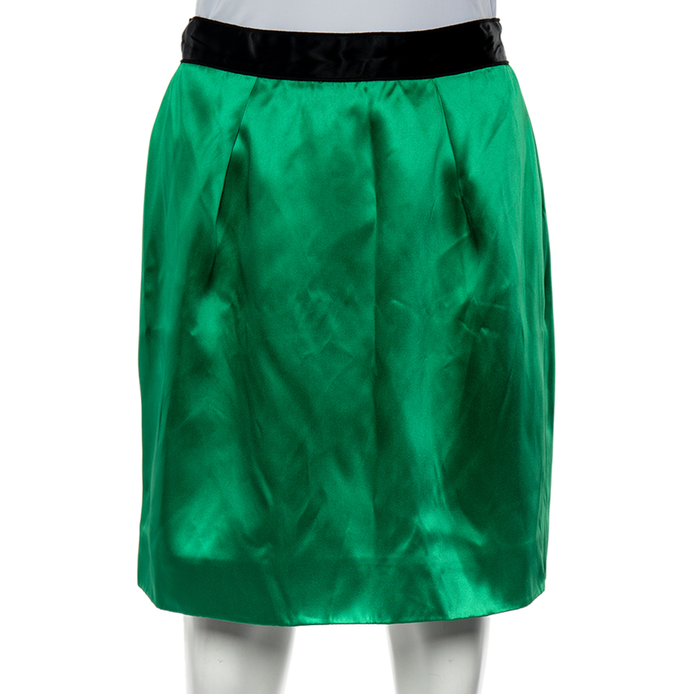 luxury-women-dandg-used-clothes-p519051-006-2 D&G Green Satin Mini Skirt M