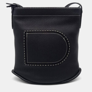 Delvaux Black Leather Pin Shoulder Bag