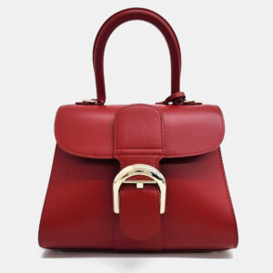 Delvaux Red Calf Leather Briand Mini Box bag