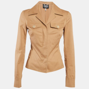 D&G Brown Cotton Button Front Jacket S