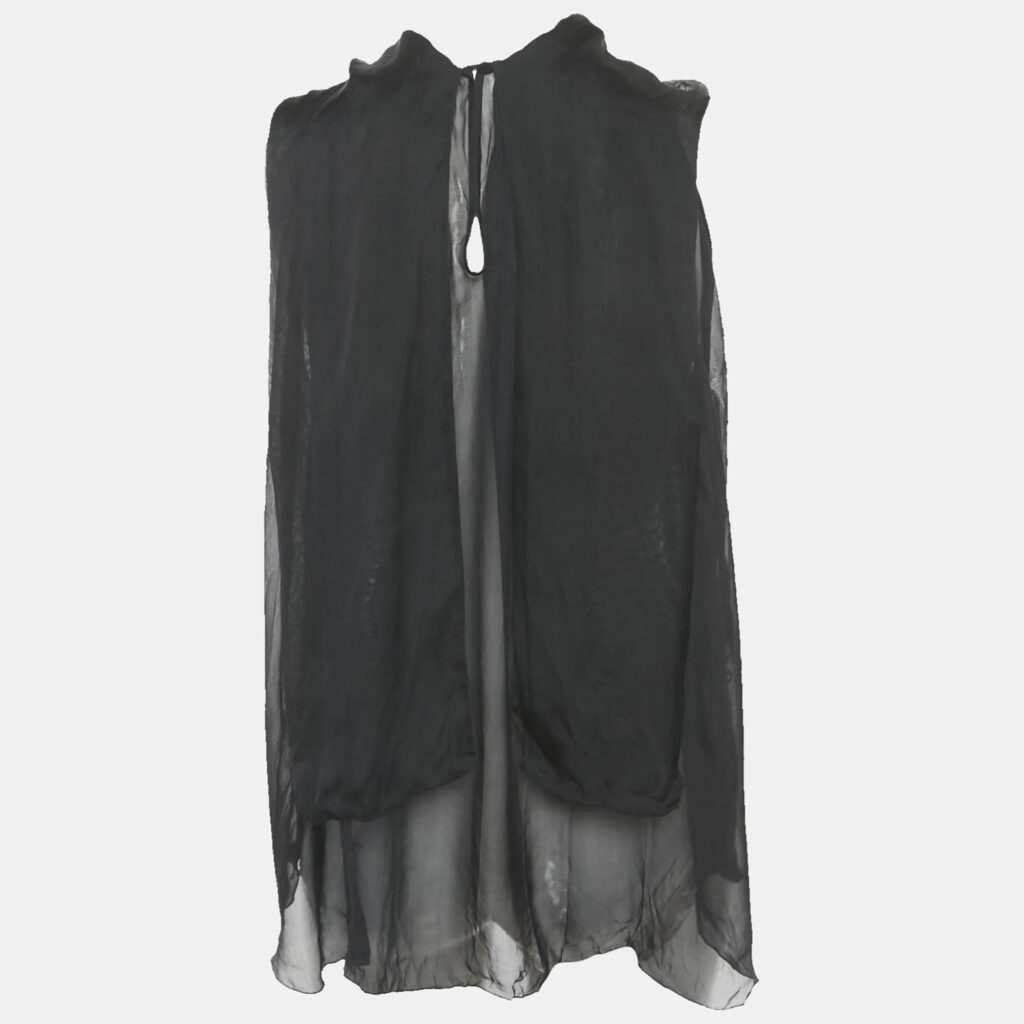 luxury-women-dg-used-clothes-p1169996-001 D&G Black Crinkled Silk Sleeveless Top M
