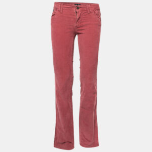 D&G Red Corduroy Low Rise Boot-Cut Tight Fit Pants S Waist 29"