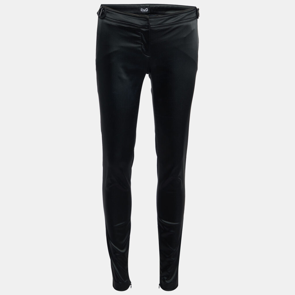 luxury-women-dg-used-clothes-p919991-001 D&G Black Satin Slim Fit Trousers S
