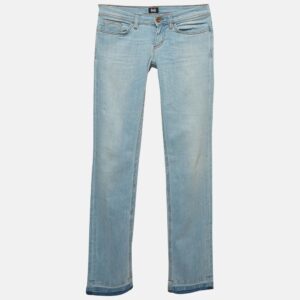 D&G Blue Washed Denim Low Waist Tight Fit Jeans S Waist 25"
