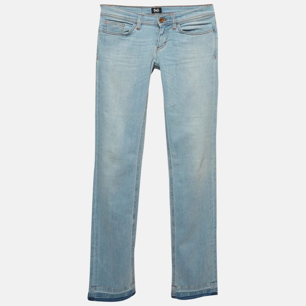 luxury-women-dg-used-clothes-p998108-002 D&G Blue Washed Denim Low Waist Tight Fit Jeans S Waist 25"