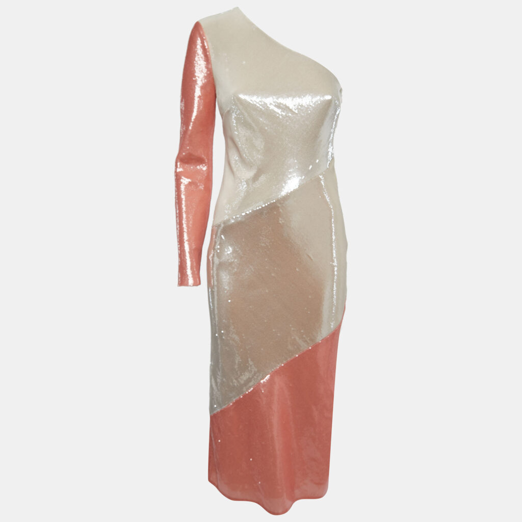 luxury-women-diane-von-furstenberg-new-clothes-p826285-005 Diane Von Furstenberg Off-White/Light Orange Sequined Silk One Shoulder Midi Dress S