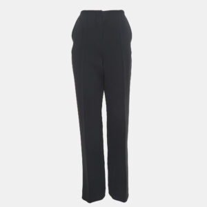 Diane Von Furstenberg Black Stretch Crepe High-Rise Trousers M