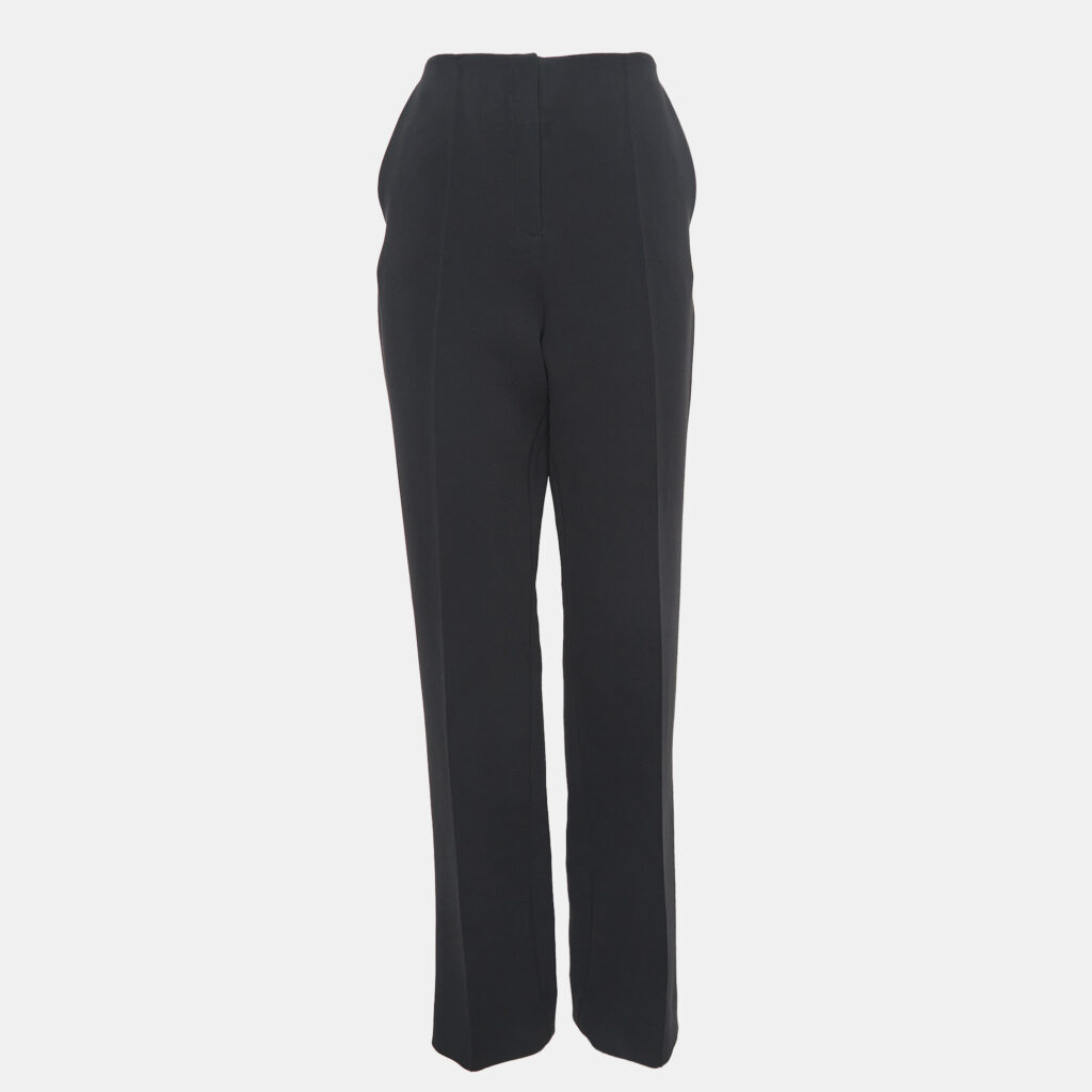 luxury-women-diane-von-furstenberg-used-clothes-p1026323-002 Diane Von Furstenberg Black Stretch Crepe High-Rise Trousers M