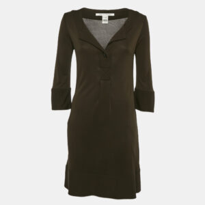Diane Von Furstenberg Brown Stretch Knit T-Shirt Dress XS