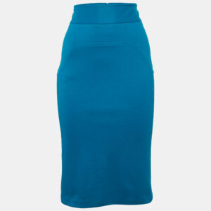Diane Von Furstenberg Blue Jersey Martey Pencil Skirt S