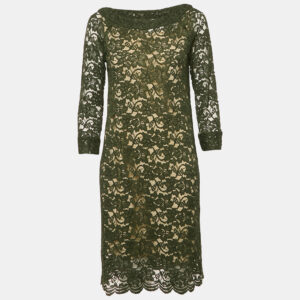 Diane Von Furstenberg Green Corded Lace Elisa Dress M
