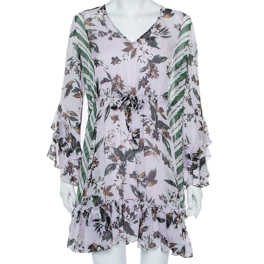 luxury-women-diane-von-furstenberg-used-clothes-p432265-005 Diane Von Furstenberg Multicolor Silk Ruffled Oversized Mini Dress XS