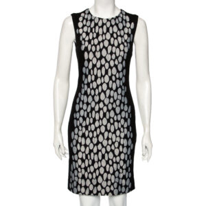 Diane von Furstenberg Black Knit And Textured Inset Detailed Tilda Dress S