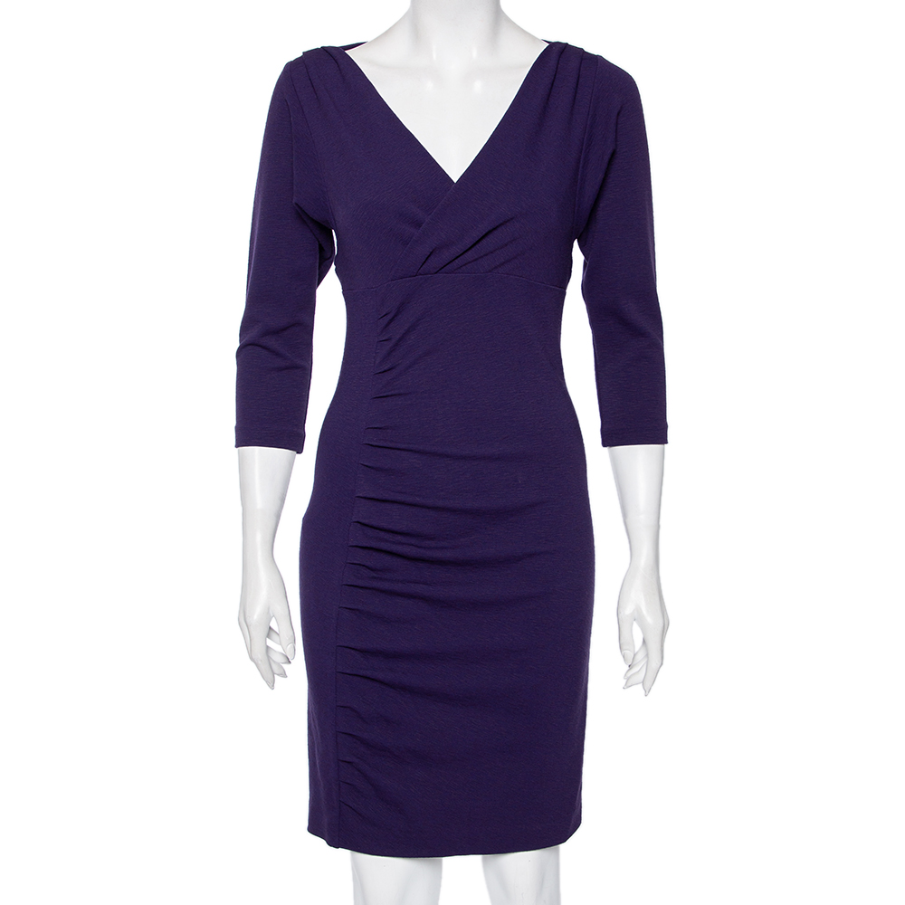 luxury-women-diane-von-furstenberg-used-clothes-p534773-004-2 Diane Von Furstenberg Purple Knit Basuto Short Dress S