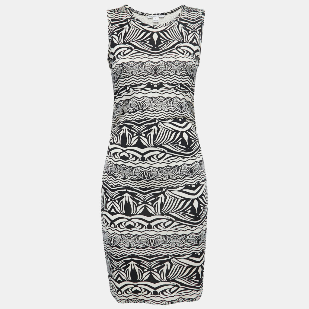luxury-women-diane-von-furstenberg-used-clothes-p806867-001 Diane Von Furstenberg Black/White Printed Jersey Selene Dress M