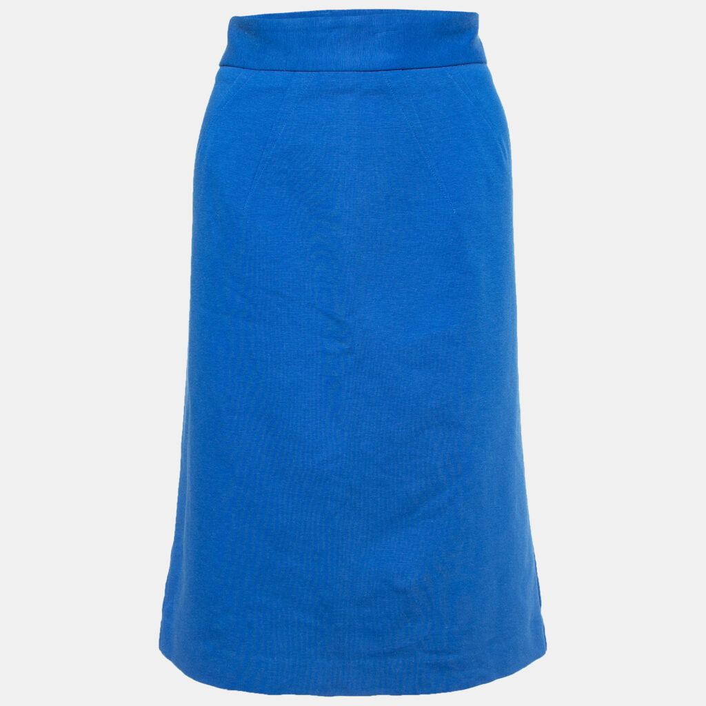 luxury-women-diane-von-furstenberg-used-clothes-p904198-006 Diane Von Furstenberg Blue Cotton Knit Courgarette Skirt L