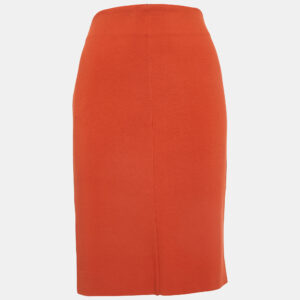 Diane Von Furstenberg Orange Knit Esme Pencil Skirt M