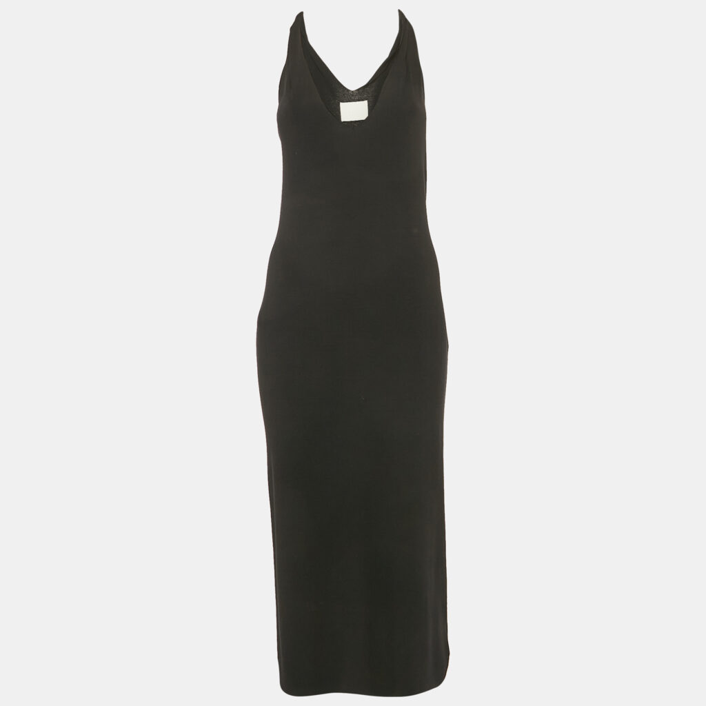 luxury-women-dion-lee-new-clothes-p1110265-004 Dion Lee Black Jersey V-Neck Twist Shoulder Detail Midi Dress M