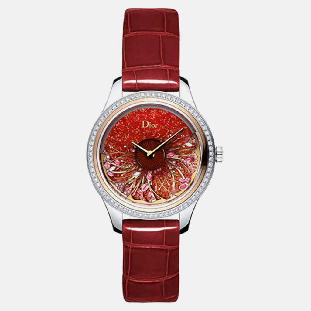 luxury-women-dior-new-watches-p1158766-001 Dior Red MOP 18k Rose Gold Stainless Steel Grand Bal Cd153B2X1007 Automatic Women's Wristwatch 36 mm