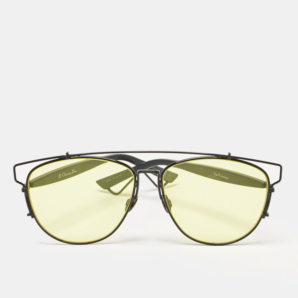 luxury-women-dior-used-accessories-p1074058-001 Dior Yellow/Black 65Z2K Technologic Aviator Sunglasses