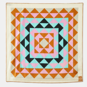 Dior Miss Dior Vintage Cream Geometric Print Silk Scarf