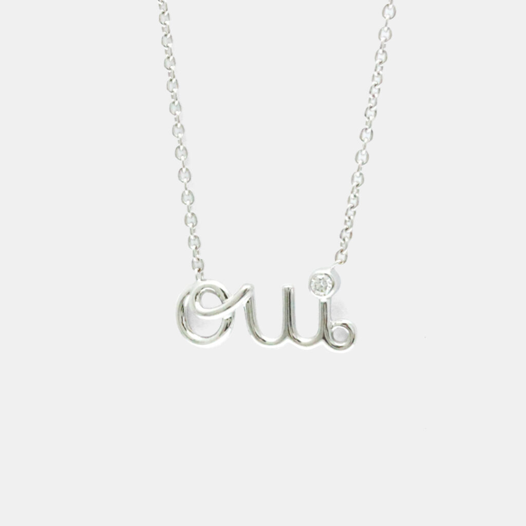 Christian Dior 18K White Gold Diamond Dioramour Pendant Necklace