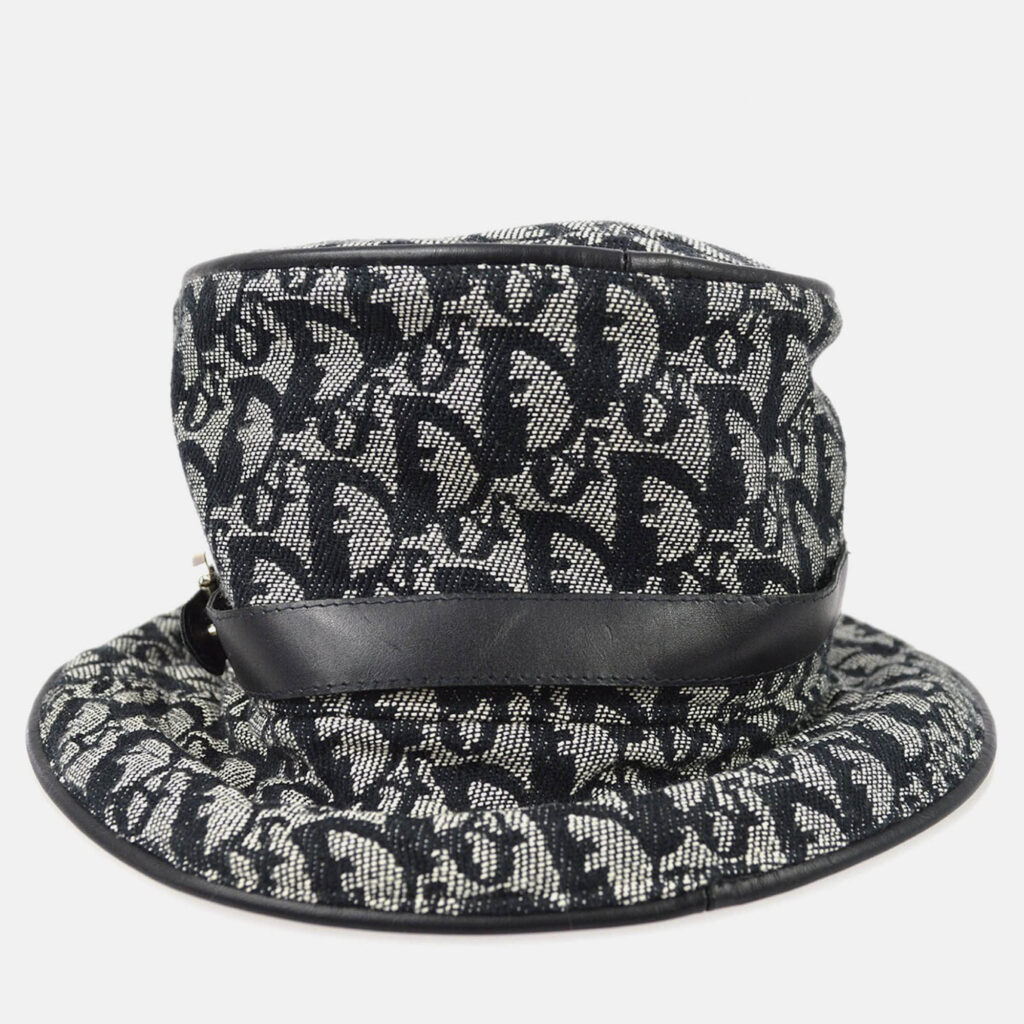 luxury-women-dior-used-accessories-p1168726-007 Dior Black Gray Canvas Trotter Hat
