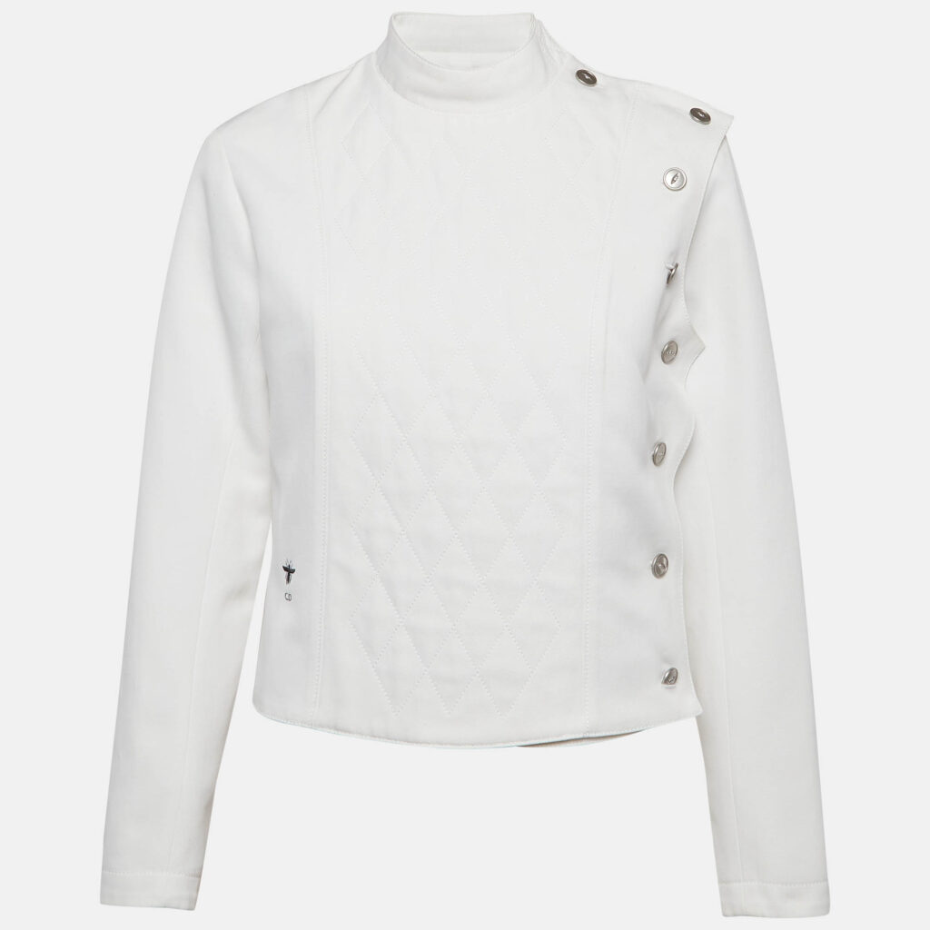 luxury-women-dior-used-clothes-p1024465-008 Christian Dior White Cotton Jacket M