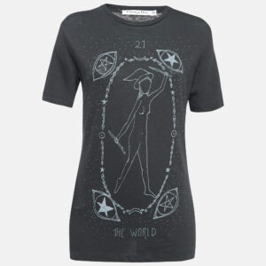 Dior Dark Grey Printed Cotton Jersey T-Shirt XS
