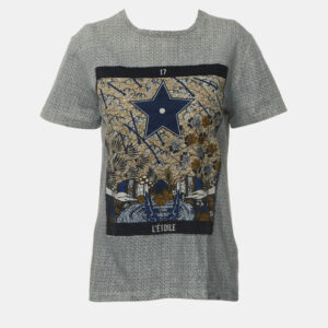 Dior Navy Blue/White Cotton and Linen L'etoile T Shirt S