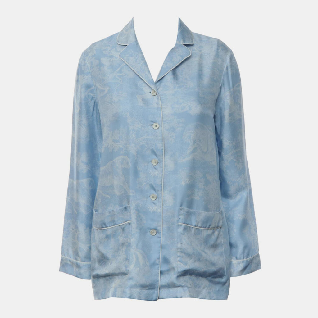 Christian Dior Printed Long Sleeve Silk Shirt S