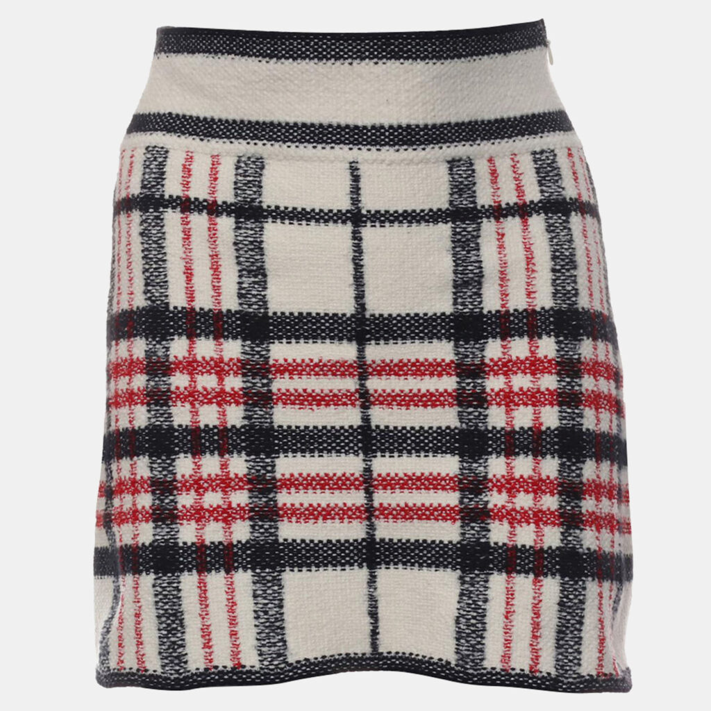 luxury-women-dior-used-clothes-p1101087-004 Christian Dior Logo Plaid Mini Skirt FR Women 34