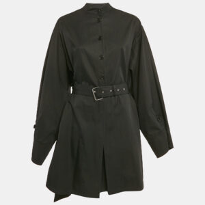 Christian Dior Black Gabardine Belted Midi Dress XL