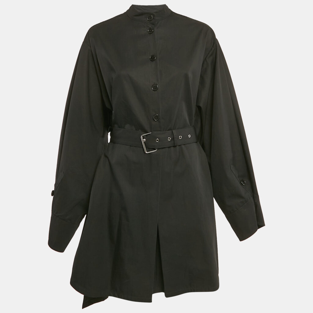 luxury-women-dior-used-clothes-p1117961-003 Christian Dior Black Gabardine Belted Midi Dress XL