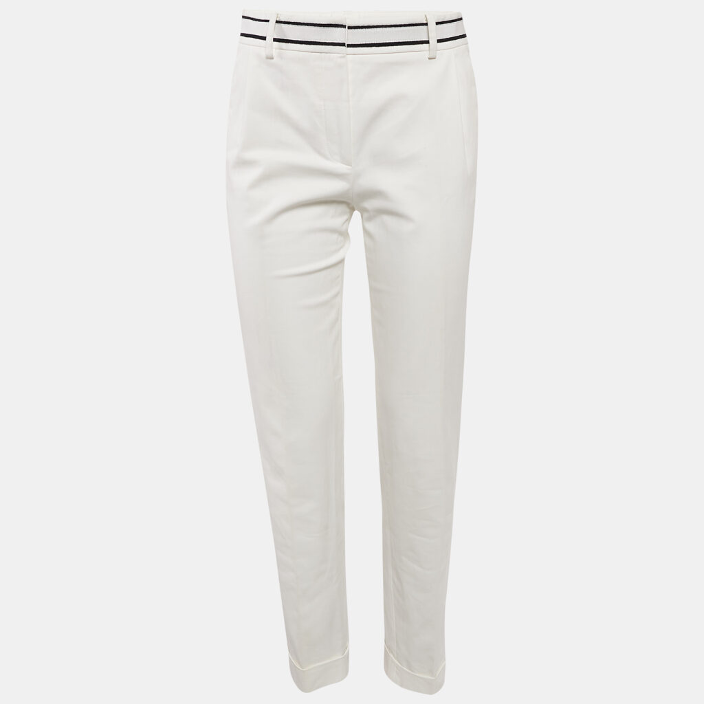 luxury-women-dior-used-clothes-p1129875-001 Christian Dior White Gabardine Tapered Trousers S