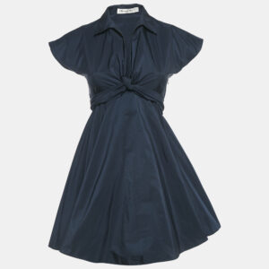 dior blue synthetic tie-up detail mini dress s