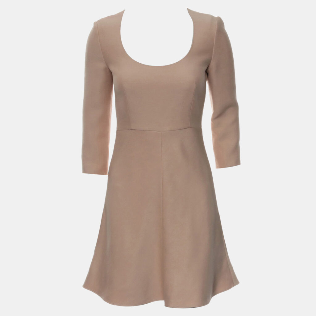 luxury-women-dior-used-clothes-p1147269-004 Dior Nude Wool and Silk U-Neck Mini Dress IT Women 38