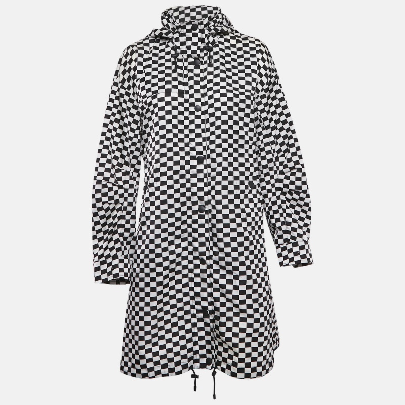 luxury-women-dior-used-clothes-p1169331-1749875842-006.jpg Dior Black/White Checkered Nylon Zip-Up Hooded Jacket M
