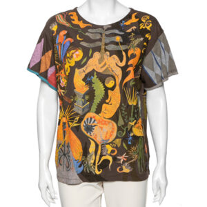Dior Brown Printed Cotton Short Sleeve T-Shirt M