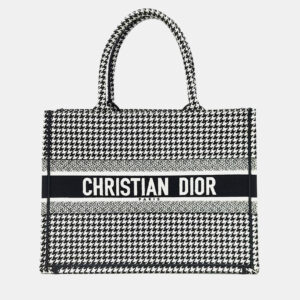Christian Dior Black/White Canvas Book Tote Bag