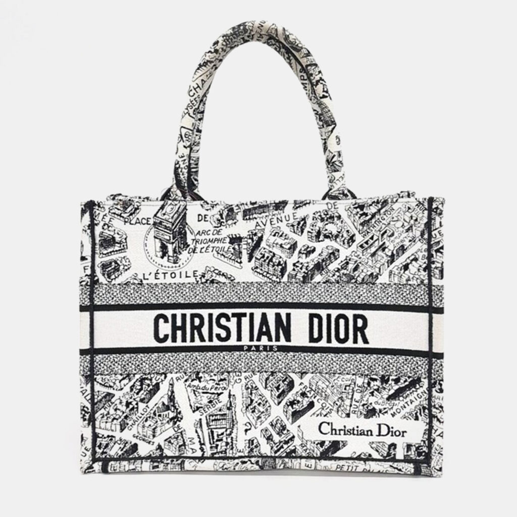 luxury-women-dior-used-handbags-p1014299-002 Christian Dior Black Canvas Book Tote 36 Bag