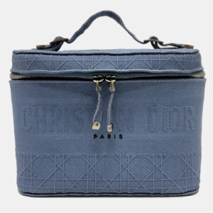 Dior blue Embroidery Vanity bag