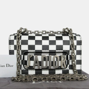 Christian Dior Leather Black x White JA Dior Shoulder Bag