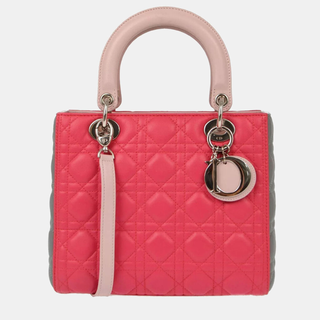 luxury-women-dior-used-handbags-p1076133-011 Christian Dior Pink Lambskin Lady Dior Cannage Handbag