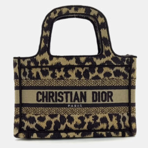 Dior Black Brown Fabric Mini Book Tote Bag