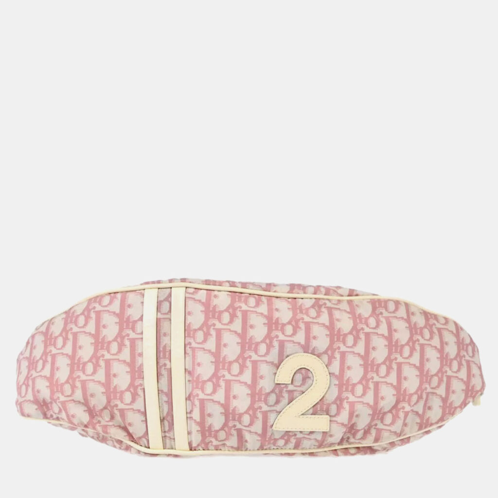 luxury-women-dior-used-handbags-p1104854-007 Dior Pink Canvas Trotter Waist Bum Bag