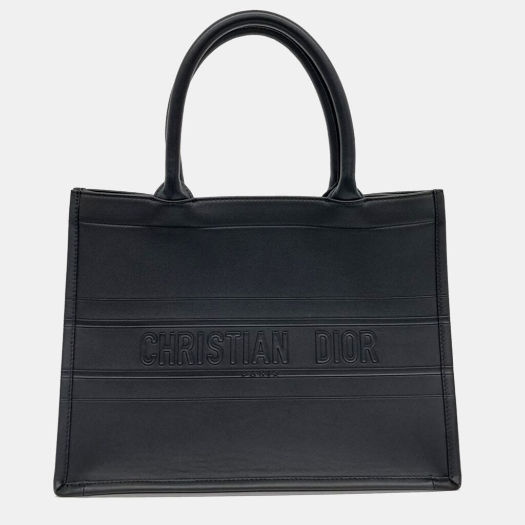 luxury-women-dior-used-handbags-p1105411-003 Dior Black Leather Book Tote Bag 36