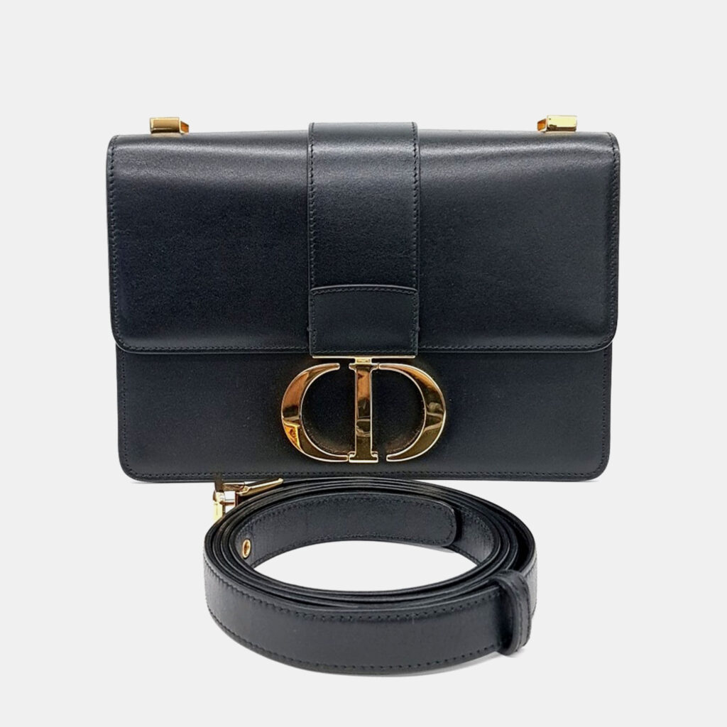 luxury-women-dior-used-handbags-p1111945-001 Dior Black Leather 30 Montaigne Chain Bag