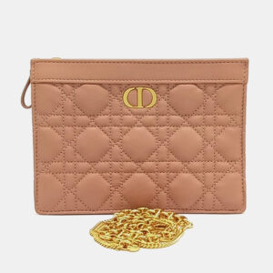 Dior Pink Leather Caro Chain Crossbody Bag