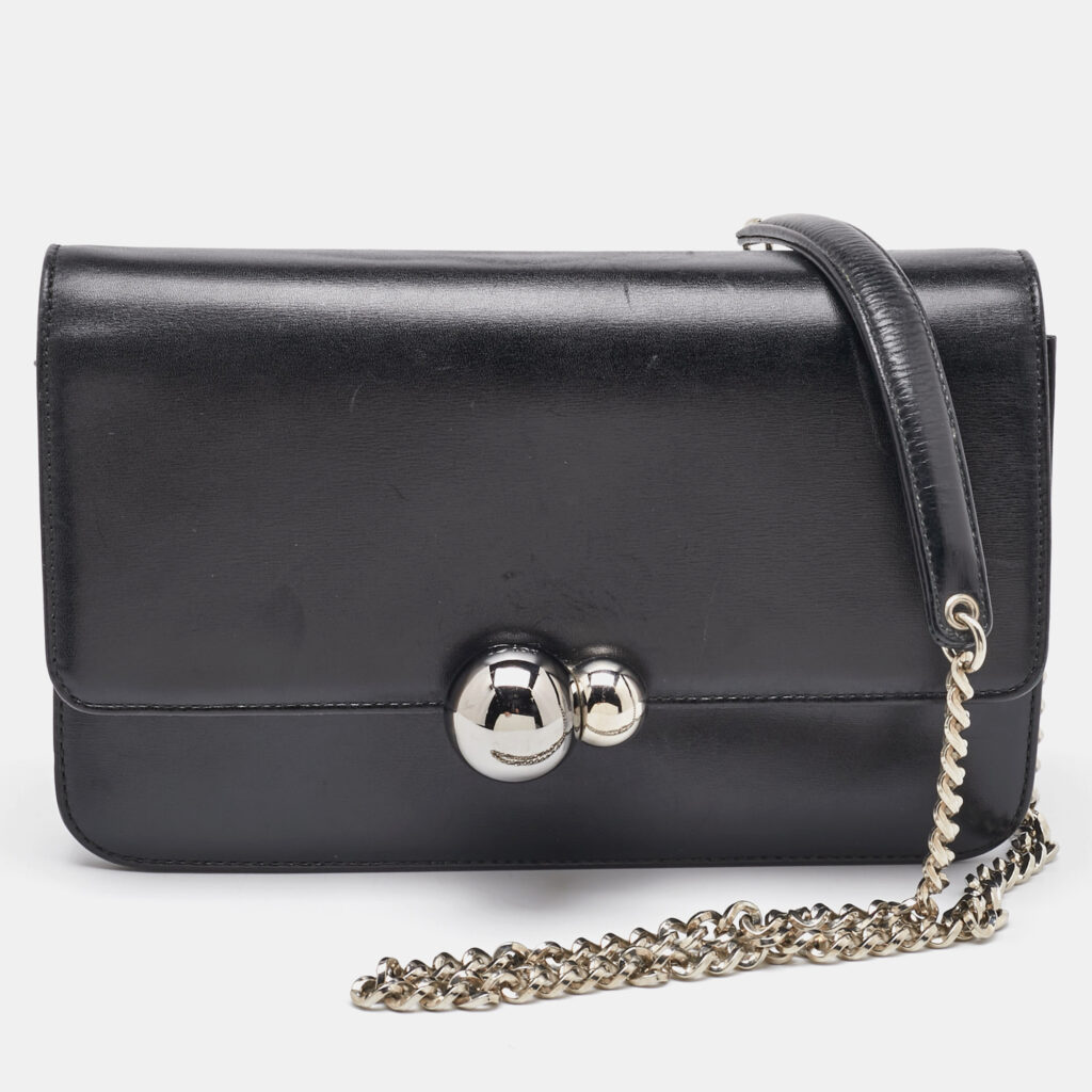 luxury-women-dior-used-handbags-p1124909-007 Dior Black Leather Tribale Promenade Flap Shoulder Bag